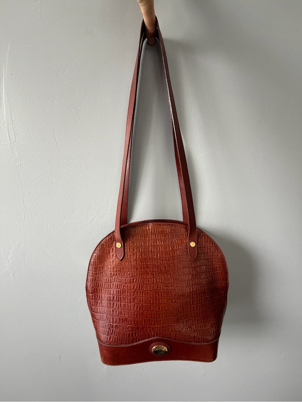 Vintage 80s/90s Michel Angelo Paris Genuine Croc Skin Leather Bag